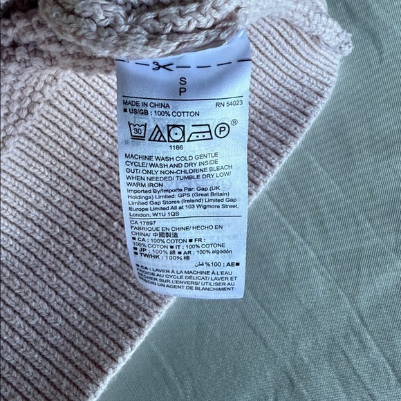 GAP Light Pink Cable Knit Cotton Sweater Mixed Weave Preppy Cozy Cabincore Sz S - Picture 9 of 12